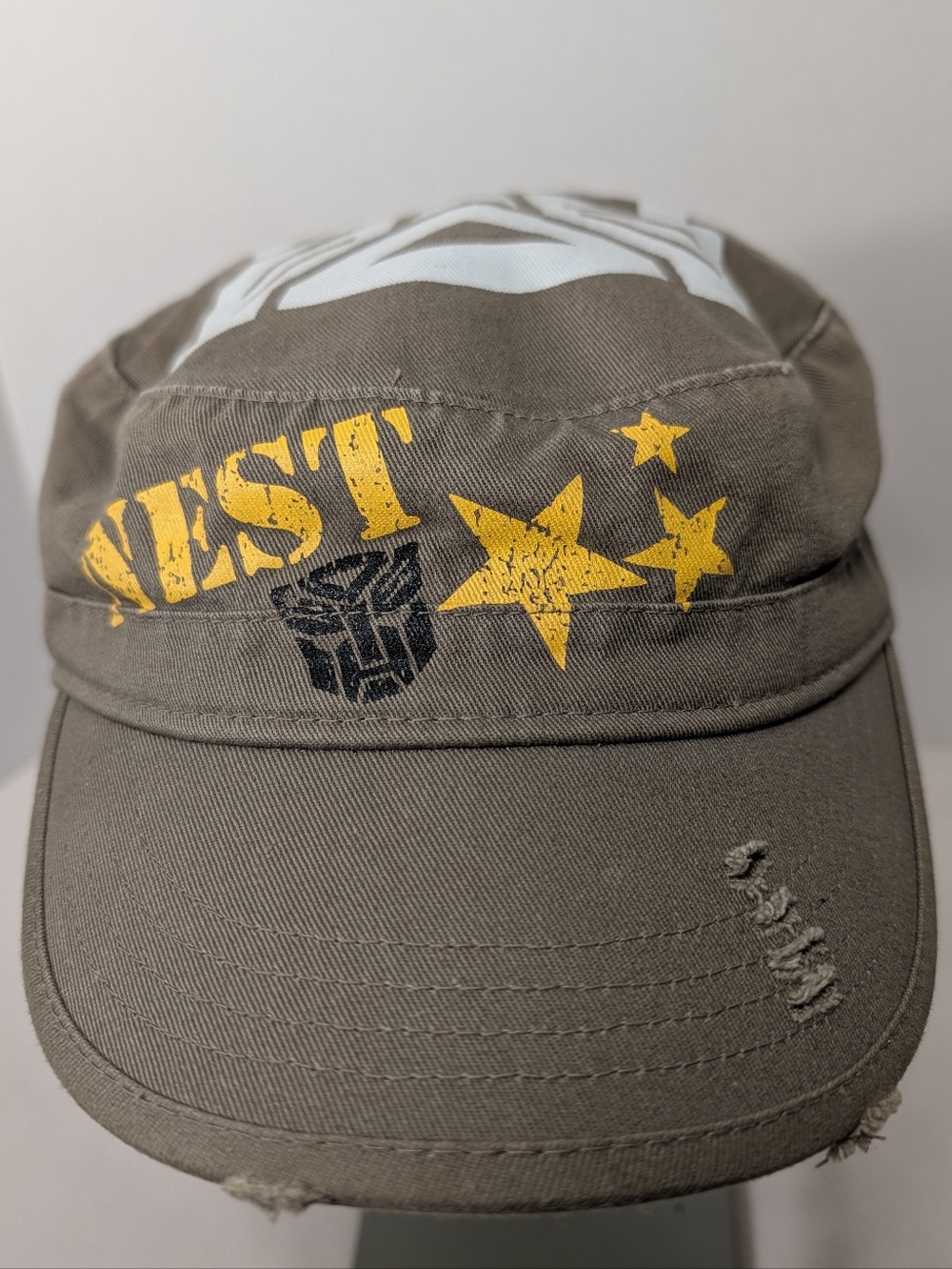 Universal Studios Transformers NEST Army Style Hat  Cotton Olive Fitted 7 1/2 In